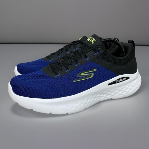 Skechers Men's Go Run Lite Size 11.5 Running Shoes Blue/Black (220894/BLBK) New - Picture 1 of 7